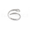 Non-Tarnish 304 Stainless Steel Snake Wrap Open Cuff Ring for Women RJEW-S405-218P-2
