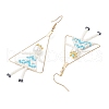 Girl with Triangle Brass Glass Seed Beads Dangle Earrings EJEW-MZ00453-01-4