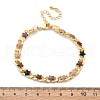 Star Brass Enamel Curb Chain Bracelets for Women BJEW-B125-02G-5