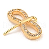Brass Micro Pave Clear Cubic Zirconia Pendants KK-Z057-03G-2