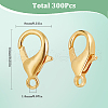 SOFPLATE 300Pcs Zinc Alloy Lobster Claw Clasps FIND-SP0001-27G-2