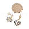 3Pair Brass Glass Dangle Stud Earrings EJEW-JE06403-01-3