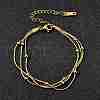304 Stainless Steel Satellite Chains Multi-strand Bracelets for Women BJEW-V012-05G-1