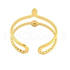 304 Stainless Steel Cubic Zirconia Open Cuff Ring RJEW-S406-02G-03-3