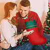 Globleland 14Pcs 2 Colors Non-woven Fabrics Hanging Christmas Stocking HJEW-GL0001-21-6