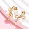 Bowknot 304 Stainless Steel Stud Earrings EJEW-C142-07G-2