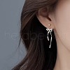 999 Fine Silver Bowknot Ear Plugs Gauges EJEW-P296-18S-3
