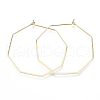 Brass Hexagon Hoop Earring Findings X-KK-N232-42-NF-3
