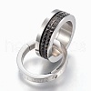 304 Stainless Steel Cubic Zirconia Pendants STAS-F168-61BP-1