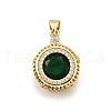 Brass Micro Pave Cubic Zirconia Pendants KK-K401-31G-2