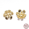 Real 18K Gold Plated 6-Petal 925 Sterling Silver Bead Caps STER-M100-24-2