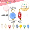 100Pcs Electroplate Glass Charms PALLOY-FZ00017-5