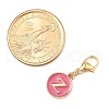 26Pcs 26 Styles Flat Round with Letter A`Z Alloy Enamel Pendant Decoration HJEW-JM02404-3