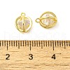 Real 18K Gold Plated Rack Plating Brass with Cubic Zirconia Pendants Charms KK-S396-12C-3