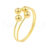 Round Brass Open Cuff Torque Bangles for Women BJEW-Z074-03G-1