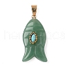 Natural Green Aventurine & Synthetic Turquoise Carved Pendants G-Z084-01G-04-1