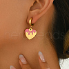 Stainless Steel Heart Hoop Earrings LM7209-1-1