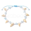 Natural Spiral Shell Braided Anklets AJEW-AN00590-1