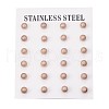 304 Stainless Steel Textured Stud Earrings EJEW-H353-02RG-4MM-3