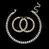 Flat Round Brass Crystal Rhinestone Jewelry Sets WG38BC5-03-1