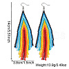 Bohemian Handmade Glass Seed Beads Tassel Dangle Earrings AE7424-2-2