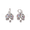 Brass Micro Pave Cubic Zirconia Charms ZIRC-I038-11P-1