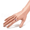 Natural Lilac Jade Column Beaded Finger Ring with Synthetic Hematite RJEW-JR00461-04-3
