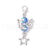 12Pcs 6 Colors Transparent Electroplate Glass Pendant Decorations HJEW-JM03144-4