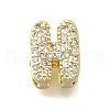 Brass Micro Pave Cubic Zirconia Letter Multi-Strand Links KK-D295-32G-08-1
