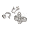 Brass Micro Pave Clear Cubic Zirconia Fold Over Clasps FIND-U017-14P-2