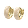 Brass Enamel Hoop Earrings EJEW-P308-04G-2