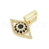 Brass Micro Pave Cubic Zirconia Slide Charms KK-D317-135G-2