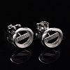 Anti-Tarnish Rhodium Plated 925 Sterling Silver Stud Earring Settings STER-F032-04P-4