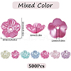 SUNNYCLUE 500PCS 5-Petal ABS Plastic Imitation Pearl Bead Caps KY-SC0002-01-2