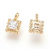 Brass Cubic Zirconia Pendants X-KK-T014-67G-2