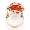 Natural Howlite & Citrine & Tiger Eye & Natural Carnelian & Amethyst & Lapis Lazuli Round Finger Rings RJEW-T019-01-KC-1-4