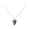Heart Natural & Synthetic Gemstone Pendant Necklace NJEW-TA00066-6