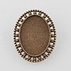 Vintage Alloy Brooch Cabochon Bezel Settings X-PALLOY-O038-33AB-NF-2