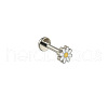 Brass Enamel Daisy Flower Threadless Labret Stud WG42C26-02-2