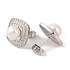 Mother's Day Jewellery 925 Sterling Silver Square Stud Earrings EJEW-C115-02P-2