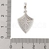 Rack Plating Brass Micro Pave Clear Cubic Zirconia Pendants KK-S380-37D-P-3