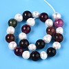 Dyed Natural White Jade Round & Natural Cultured Freshwater Pearl Grooved Potato Beads Strands PEAR-N019-04-3