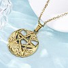 Viking Pentagram 304 Stainless Steel Pendant Necklaces NJEW-M096-01G-5