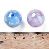 Printed & UV Plating Rainbow Iridescent Acrylic Beads X-OACR-O008-01-3