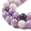 Natural Lepidolite/Purple Mica Stone Beads Strands G-M353-A01-8mm-01-8
