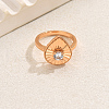 Brass Pave Cubic Zirconia Adjustable Finger Rings for Women VI2002-5