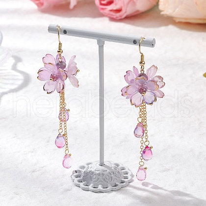 Flower Dangle Earrings EJEW-TA00636-03-1