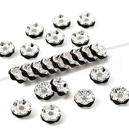 Brass Rhinestone Spacer Beads RB-A014-L6mm-02S-1