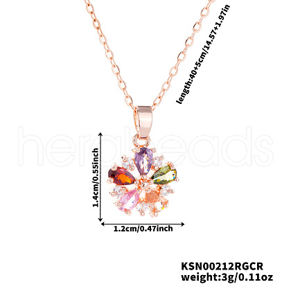 Elegant Fashion Brass Flower Pendant Necklaces for Women SJ2995-2-1