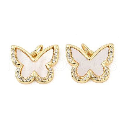 Brass Micro Pave Cubic Zirconia Pendants KK-U058-08G-03-1